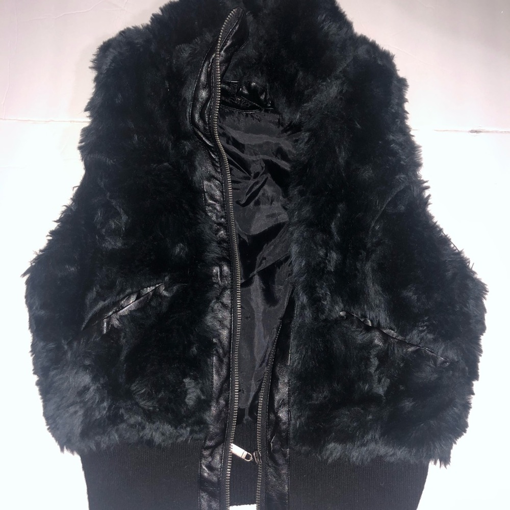 Black Faux fur vest
